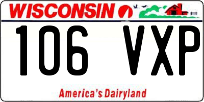 WI license plate 106VXP