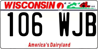 WI license plate 106WJB
