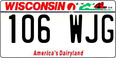 WI license plate 106WJG