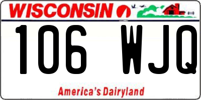 WI license plate 106WJQ