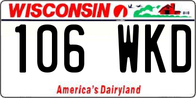 WI license plate 106WKD