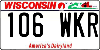 WI license plate 106WKR