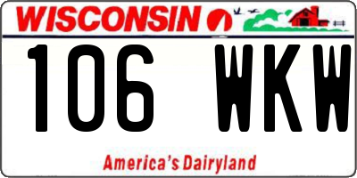 WI license plate 106WKW