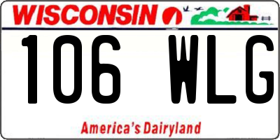 WI license plate 106WLG