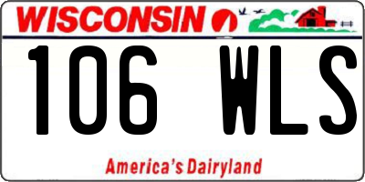 WI license plate 106WLS