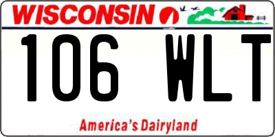 WI license plate 106WLT