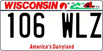 WI license plate 106WLZ