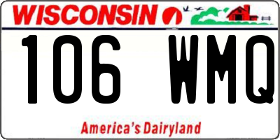 WI license plate 106WMQ