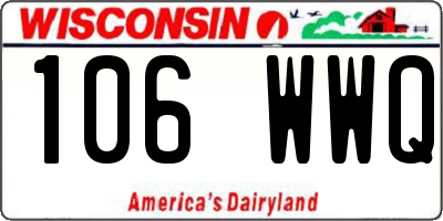 WI license plate 106WWQ