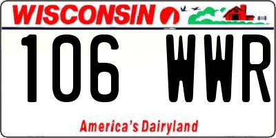 WI license plate 106WWR
