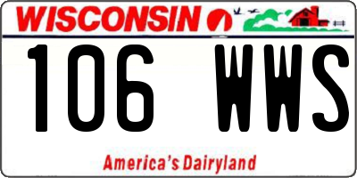 WI license plate 106WWS
