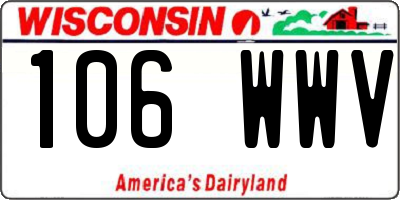 WI license plate 106WWV
