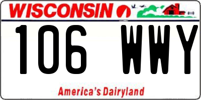 WI license plate 106WWY