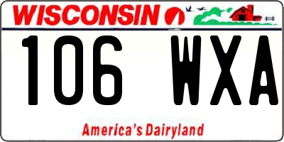 WI license plate 106WXA