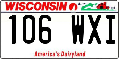 WI license plate 106WXI