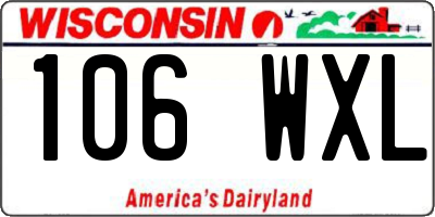 WI license plate 106WXL