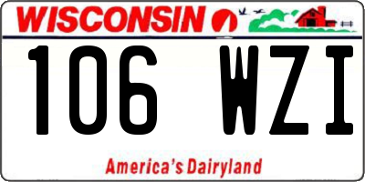 WI license plate 106WZI