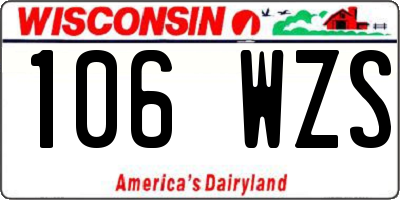 WI license plate 106WZS