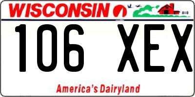 WI license plate 106XEX