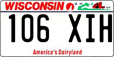 WI license plate 106XIH
