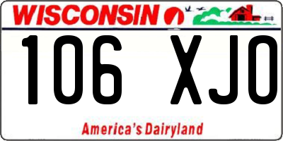 WI license plate 106XJO