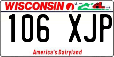 WI license plate 106XJP