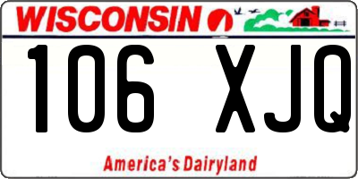 WI license plate 106XJQ
