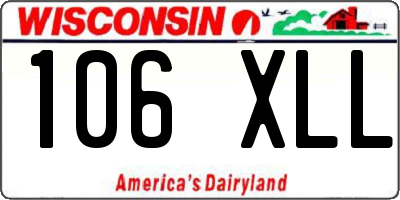 WI license plate 106XLL