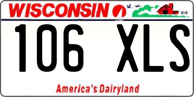 WI license plate 106XLS