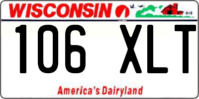 WI license plate 106XLT