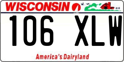 WI license plate 106XLW
