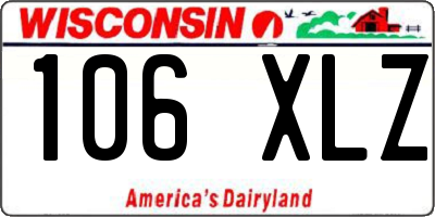 WI license plate 106XLZ