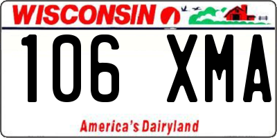 WI license plate 106XMA