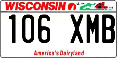 WI license plate 106XMB