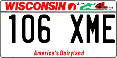 WI license plate 106XME