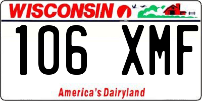 WI license plate 106XMF