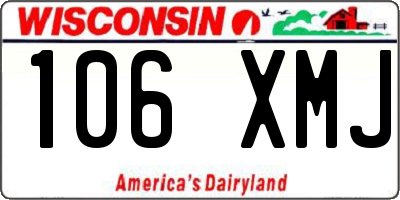 WI license plate 106XMJ