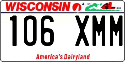 WI license plate 106XMM