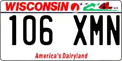 WI license plate 106XMN