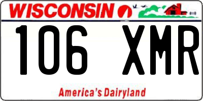 WI license plate 106XMR