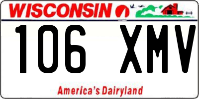 WI license plate 106XMV