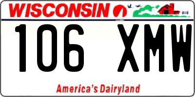 WI license plate 106XMW