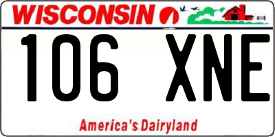 WI license plate 106XNE