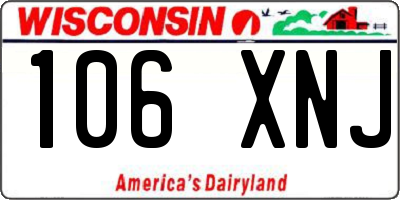 WI license plate 106XNJ