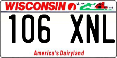 WI license plate 106XNL