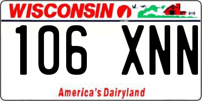 WI license plate 106XNN