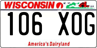 WI license plate 106XOG