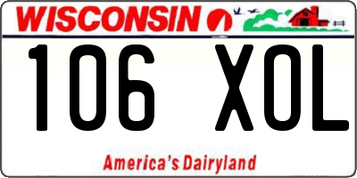 WI license plate 106XOL