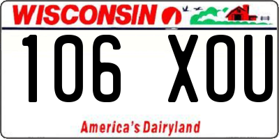 WI license plate 106XOU