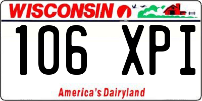 WI license plate 106XPI